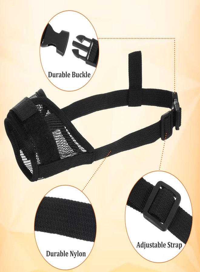 ElevateTech 3Pcs Dog Muzzle Soft Mesh Muzzle for Small Medium Large Dogs Adjustable Strap Breathable Dog Mouth Guard Anti Biting Barking Chewing Suitable Pets Walking Camping 3 Sizes (Black S M L) - Image 2